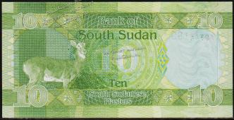 Южный Судан 10 пиастров 2011г. Р.2 UNC - Южный Судан 10 пиастров 2011г. Р.2 UNC