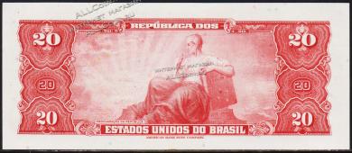 Бразилия 20 крузейро 1961г. P.168а - UNC - Бразилия 20 крузейро 1961г. P.168а - UNC