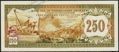 Нидерландские Антиллы 250 гульденов 1967г. P.13 UNC - Нидерландские Антиллы 250 гульденов 1967г. P.13 UNC