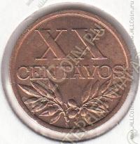 19-95 Португалия 20 сентавов 1967г. КМ # 584 UNC бронза 3,2гр. 21мм