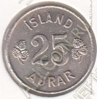 30-22 Исландия 25 аурар 1967г. КМ # 11 медно-никелевая 2,4гр. 16мм 