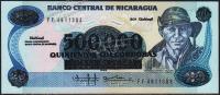Никарагуа 500000 кордоба 1990г. P.163 UNC на 20 кордоба 1985г. 