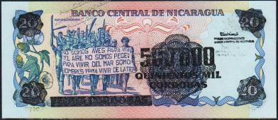 Никарагуа 500000 кордоба 1990г. P.163 UNC на 20 кордоба 1985г.  - Никарагуа 500000 кордоба 1990г. P.163 UNC на 20 кордоба 1985г. 