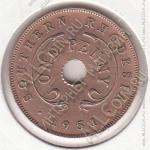 9-125 Южная Родезия 1 пенни 1951г. КМ #25 бронза