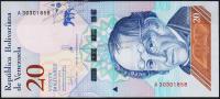 Банкнота Венесуэла 20 боливаров 15.01.2018 года. P.NEW - UNC