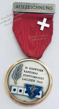 #459 Швейцария спорт Медаль Знаки. Награда. 1960 год.