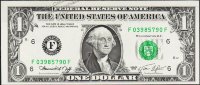 Банкнота США 1 доллар 1974 года. Р.455 UNC "F" F-F