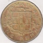 26-180 Ямайка 1 пенни 1957г. 