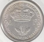 37-19 Бельгия 20 франков 1935г. KM# 105 серебро 11гр.