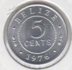 Белиз 5 центов 1976г. КМ#34a UNC Алюминий 1,04гр. 20,2мм. (арт156)