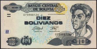 Боливия 10 боливиано 2015г. P.NEW - UNC "J" - Боливия 10 боливиано 2015г. P.NEW - UNC "J"