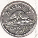 30-23 Канада 5 центов 1949г. КМ # 42 никель 4,54гр. 21,2мм