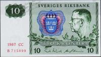 Банкнота Швеция 10 крон 1987 года. P.52e(5) - UNC