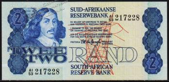 Южная Африка 2 рандa 1978-81г. Р.118а  AUNC - Южная Африка 2 рандa 1978-81г. Р.118а  AUNC