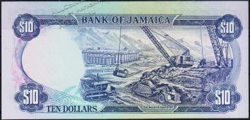 Ямайка 10 долларов 1981г. P.67в - UNC - Ямайка 10 долларов 1981г. P.67в - UNC