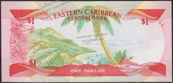 Восточные Карибы 1 доллар 1988-89г. P.21d - UNC - Восточные Карибы 1 доллар 1988-89г. P.21d - UNC