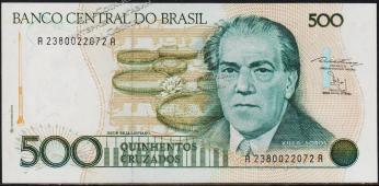 Банкнота Бразилия 500 крузадо 1987 года. P.212в - UNC - Банкнота Бразилия 500 крузадо 1987 года. P.212в - UNC