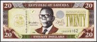 Либерия 20 долларов 1999г. P.23 UNC