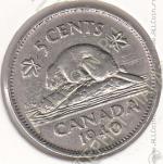 23-45 Канада 5 центов 1940г. КМ # 33 никель 4,5гр. 21,2мм
