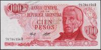 Банкнота Аргентина 100 песо 1976-78 года. P.302в - UNC "D"
