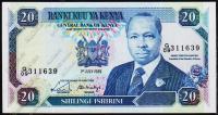 Банкнота Кения 20 шиллингов 1989 года. P.25в - UNC