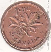 29-101 Канада 1 цент 1941г. КМ # 32 бронза 3,24гр. 19,1мм