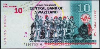 Свазиленд 10 эмалангени 2015г. P.NEW - UNC - Свазиленд 10 эмалангени 2015г. P.NEW - UNC