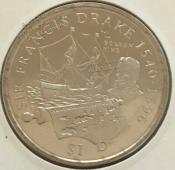 #065 Британские Виргинские острова 1 доллар 2002г. ( Ф.Дрейк). UNC - #065 Британские Виргинские острова 1 доллар 2002г. ( Ф.Дрейк). UNC