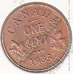 27-157 Канада 1 цент 1935г. КМ # 28 бронза 3,24гр.