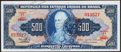 Бразилия 50 центаво 1967г. P.186 UNC на 500 крузейро  - Бразилия 50 центаво 1967г. P.186 UNC на 500 крузейро 