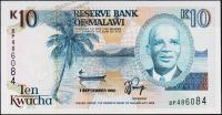 Банкнота Малави 10 квача 1992 года. P.25в - UNC