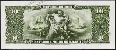 Бразилия 10 крузейро 1953-60г. P.159e - UNC - Бразилия 10 крузейро 1953-60г. P.159e - UNC