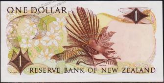 Новая Зеландия 1 доллар 1977-81г. P.163d(1) - XF+ - Новая Зеландия 1 доллар 1977-81г. P.163d(1) - XF+