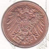 34-167 Германия 1 пфенниг 1908г. КМ # 10 А медь 2,0гр. 17,5мм 