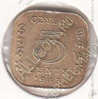 27-93 Цейлон 5 центов 1943г. КМ # 113.1 никель-латунная 3,89гр. 18мм