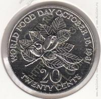 20-73 Ямайка 20 центов 1981г. КМ # 120 UNC медно-никелевая 11,31гр. 28,5мм