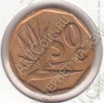 19-90 Южная Африка 50 центов 1995г. КМ # 137 сталь покрытая бронзой 5,0гр. 22мм