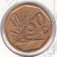 19-90 Южная Африка 50 центов 1995г. КМ # 137 сталь покрытая бронзой 5,0гр. 22мм