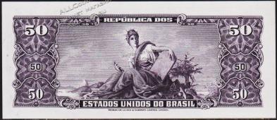 Банкнота Бразилия 50 крузейро 1963 года. P.179 UNC - Банкнота Бразилия 50 крузейро 1963 года. P.179 UNC