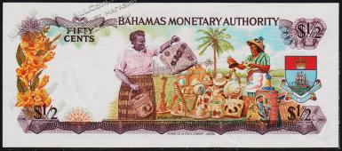 Багамские острова 1/2 доллара 1968г. P.26 UNC - Багамские острова 1/2 доллара 1968г. P.26 UNC