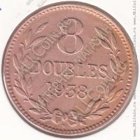 28-43 Гернси 8 дублей 1938г. КМ # 14 бронза 9,7гр. 31,7мм