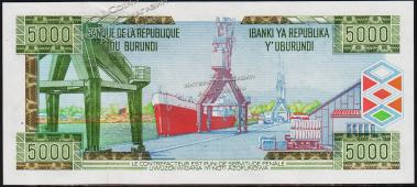 Бурунди 5000 франков 2003г. P.42в - UNC - Бурунди 5000 франков 2003г. P.42в - UNC