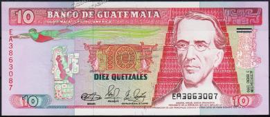 Гватемала 10 кетцаль 1990г. P.75в - UNC - Гватемала 10 кетцаль 1990г. P.75в - UNC
