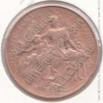 31-141 Франция 10 сентим 1899г. КМ # 843 бронза 10,0гр 30,0мм