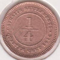 27-81 Стрейтс Сеттлементс 1/4 цента 1916г. 