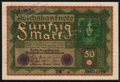 Германия 50 марок 1919г. P.66 UNC - Германия 50 марок 1919г. P.66 UNC