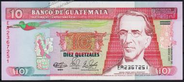 Гватемала 10 кетцаль 1989г. P.75а - UNC - Гватемала 10 кетцаль 1989г. P.75а - UNC