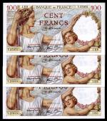 Франция 100 франков 29.01.1942г. P.94 UNC - Франция 100 франков 29.01.1942г. P.94 UNC