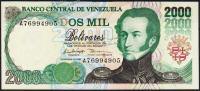 Банкнота Венесуэла 2000 боливаров 1995 года. P.74в - UNC "А"