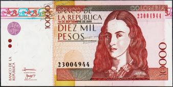 Банкнота Колумбия 10000 песо 01.09.2008 года. P.453l - UNC - Банкнота Колумбия 10000 песо 01.09.2008 года. P.453l - UNC